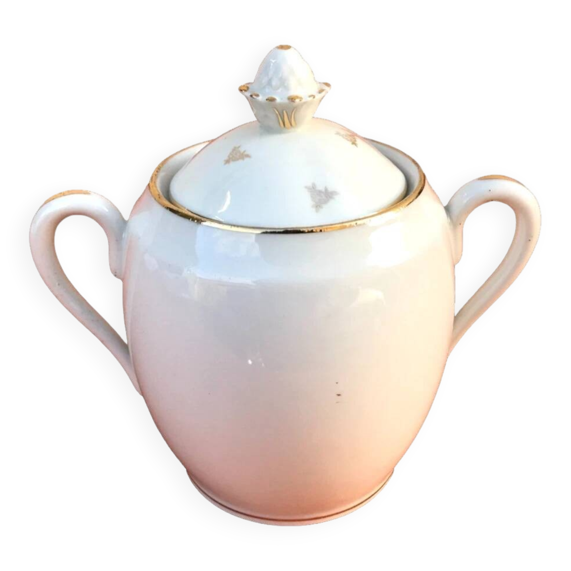 1920s Porcelain Sugar Bowl Frédéric Legrand Limoges France