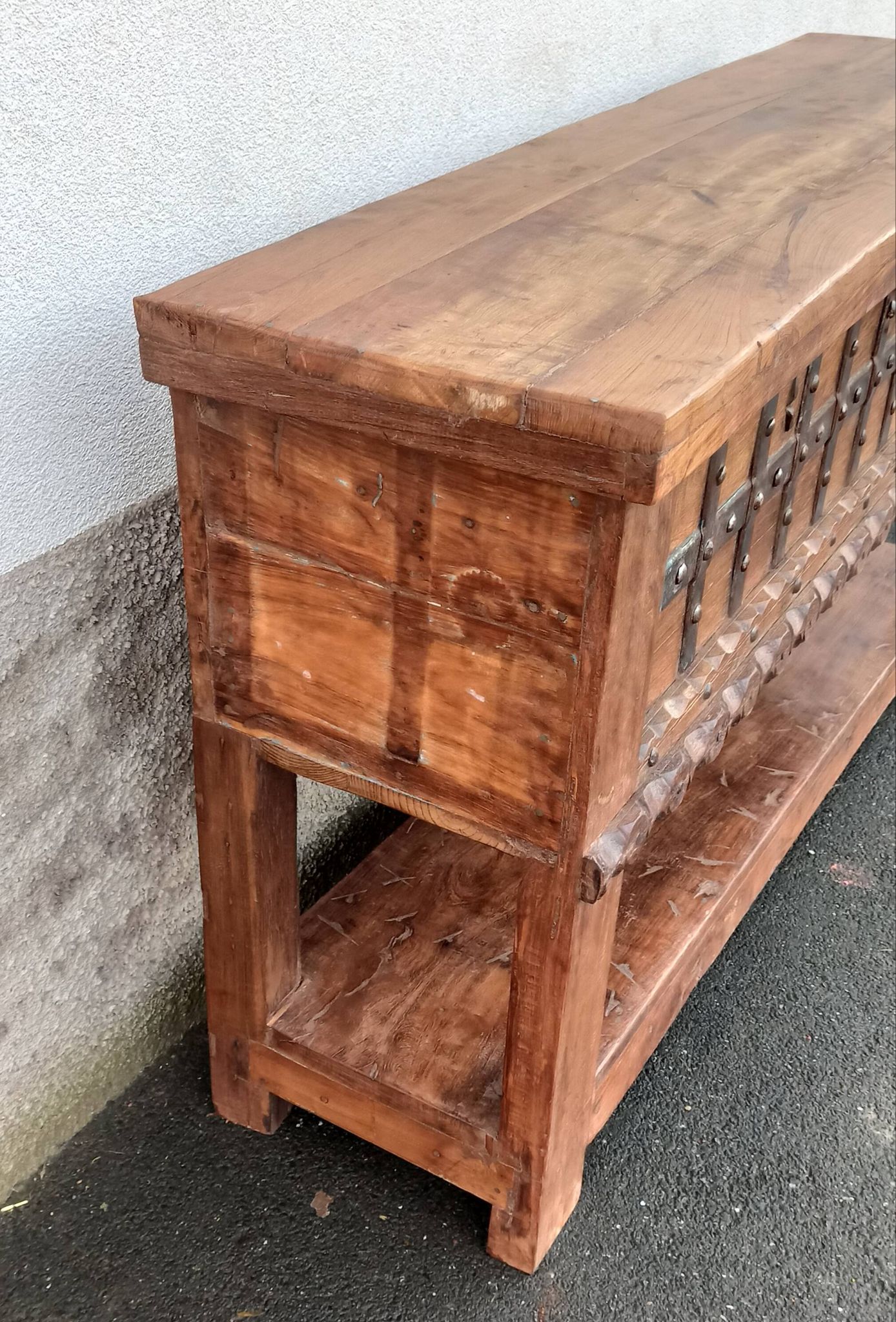 Console coffre en bois