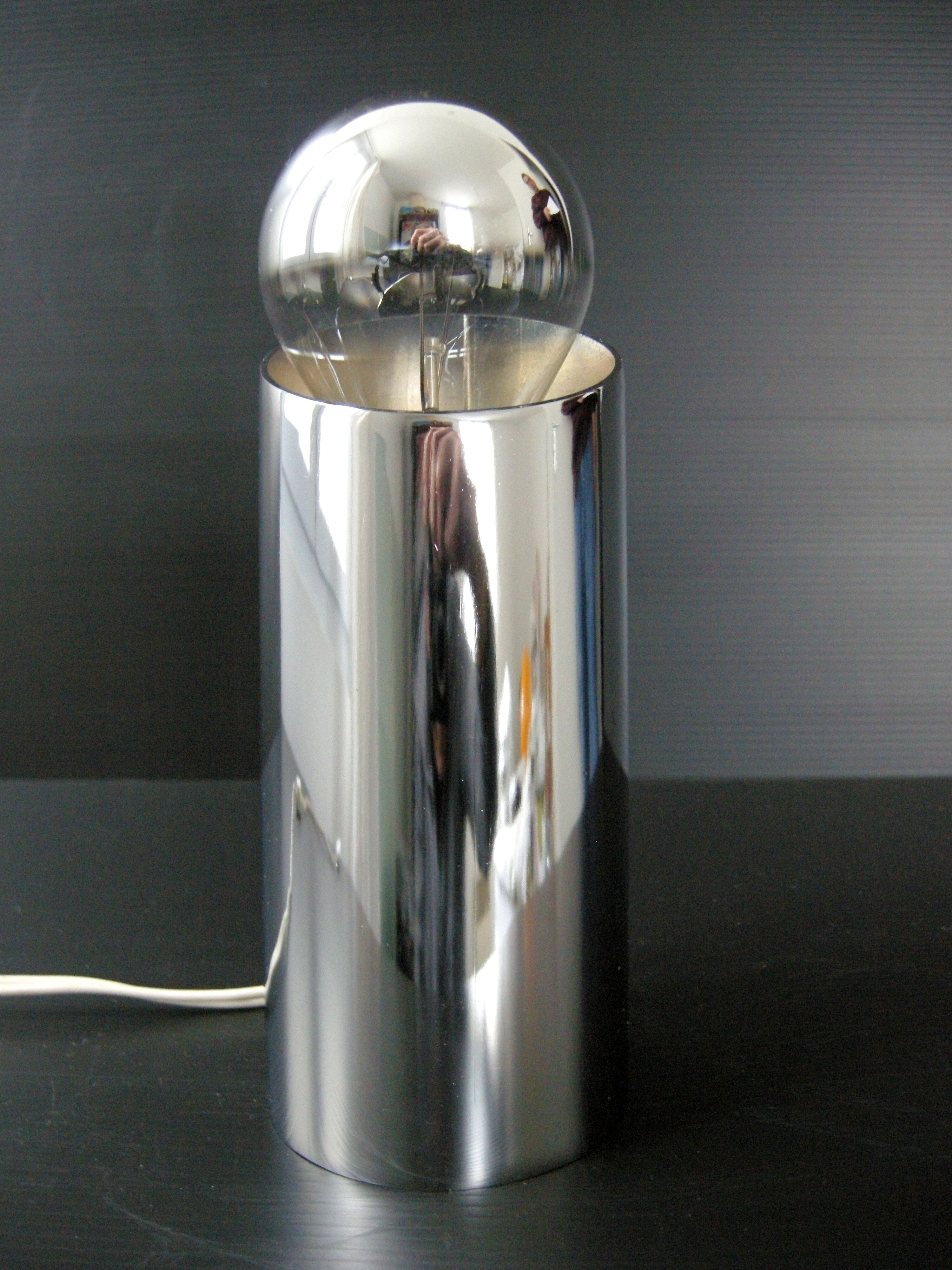 Vintage inclined cylinder lamp 1970 space age