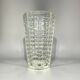 Art Deco geometric pattern molded glass vase from the 1940s