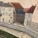 Painting on isorel of the bridge of chouze sur Loire