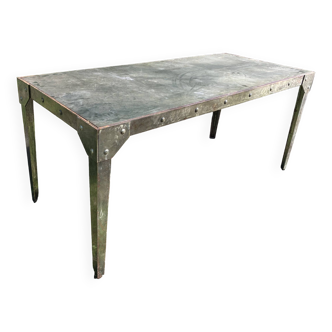 Large unique Eiffel style riveted metal high table