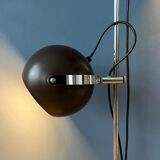 Lampadaire globe oculaire marron de style spatial du milieu du siècle