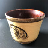 Pot type vase with palm trees by Bay Keramik West Germany