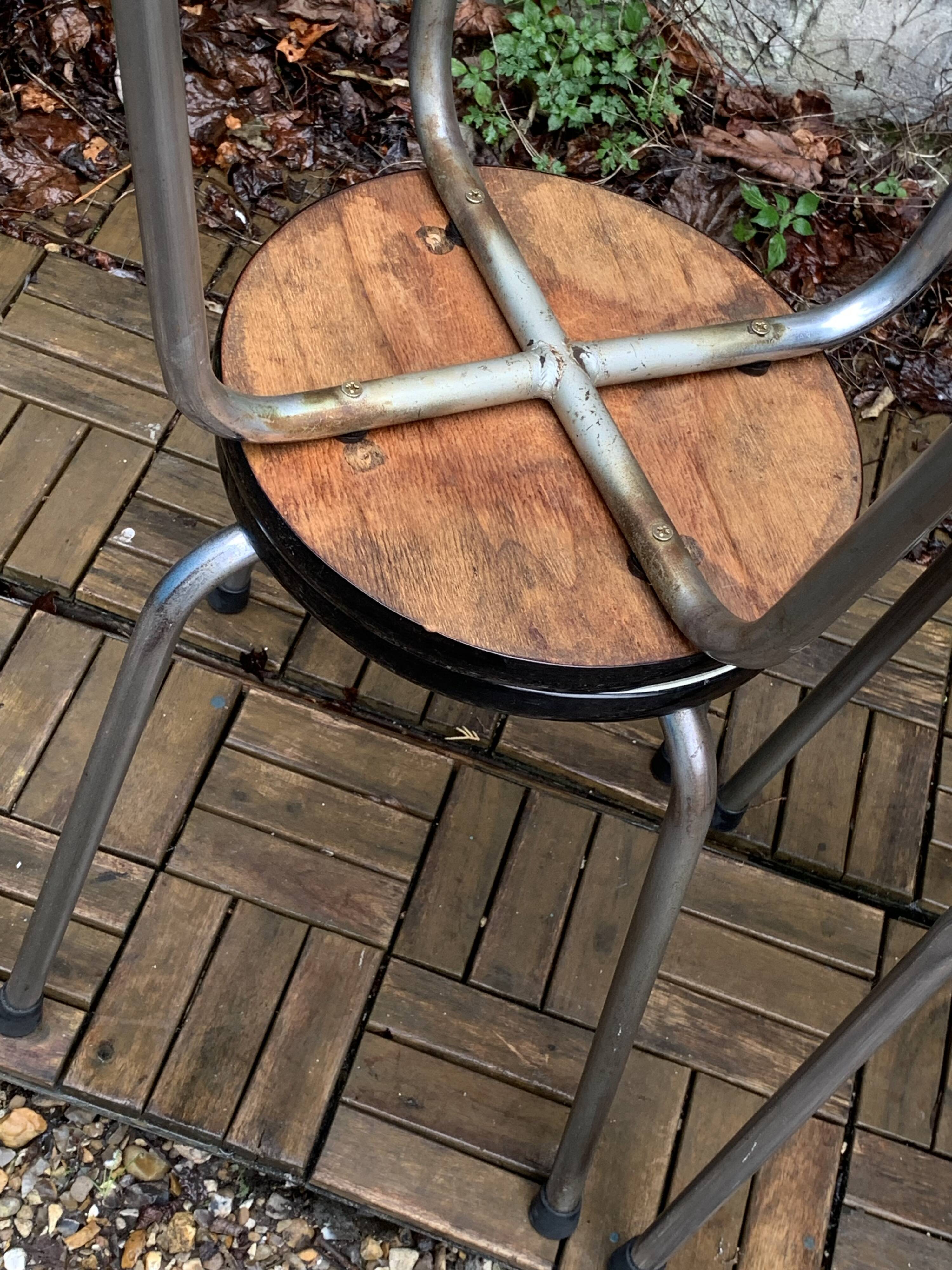 Vintage stackable stools Formica beige 1960