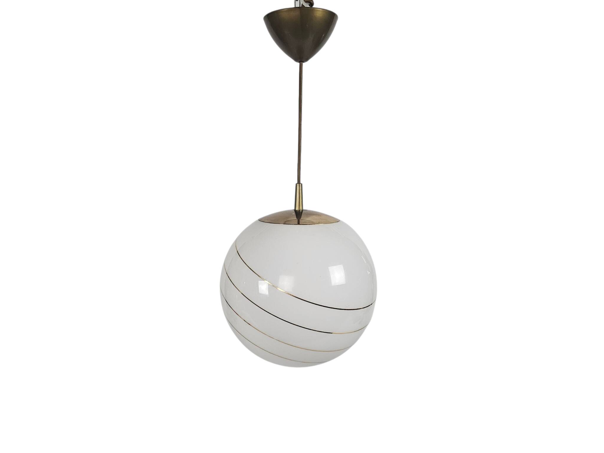 Massive - Hollywood Regency - spherical pendant lamp - opaline - Belgium