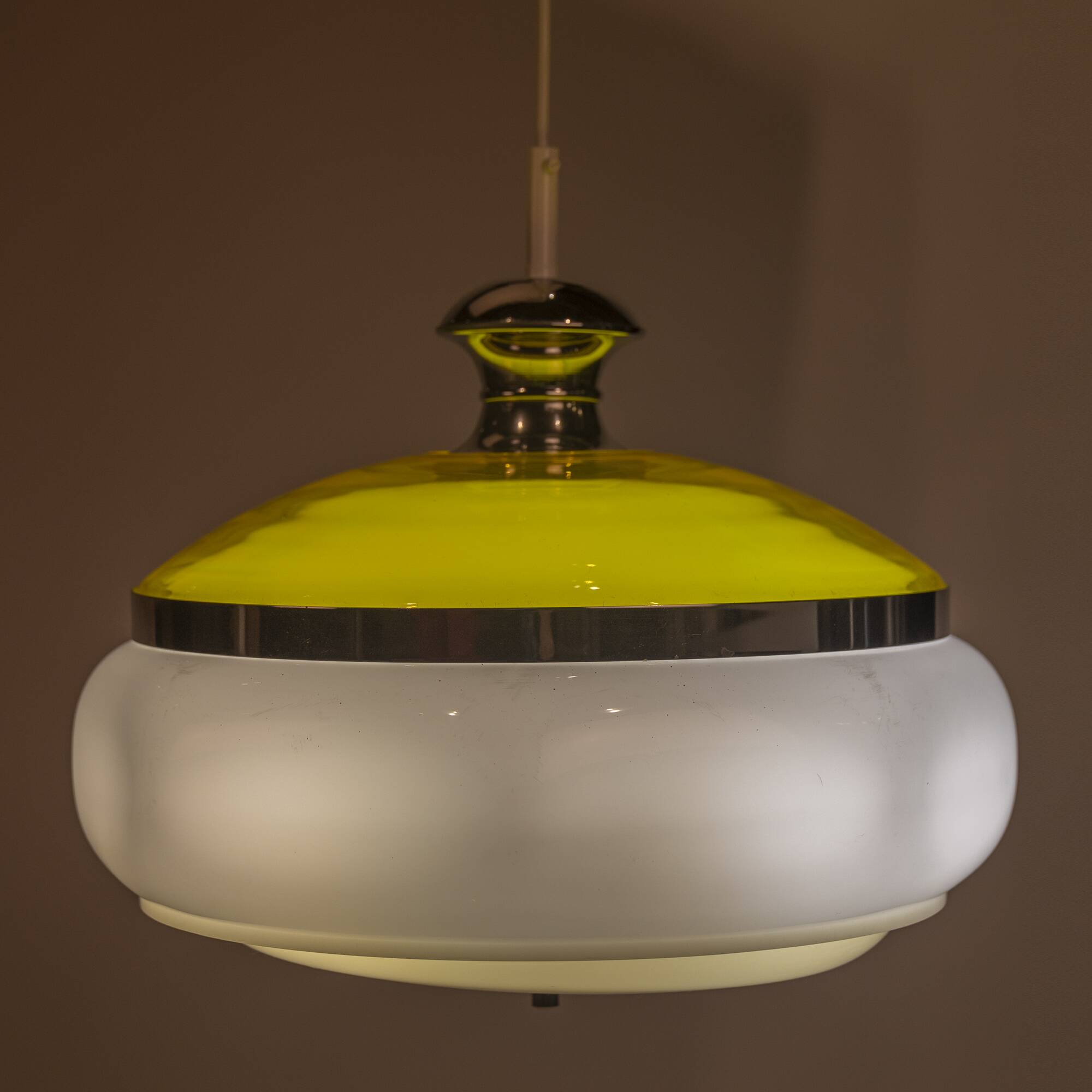 White and Yellow Space Age Pendant Lamp