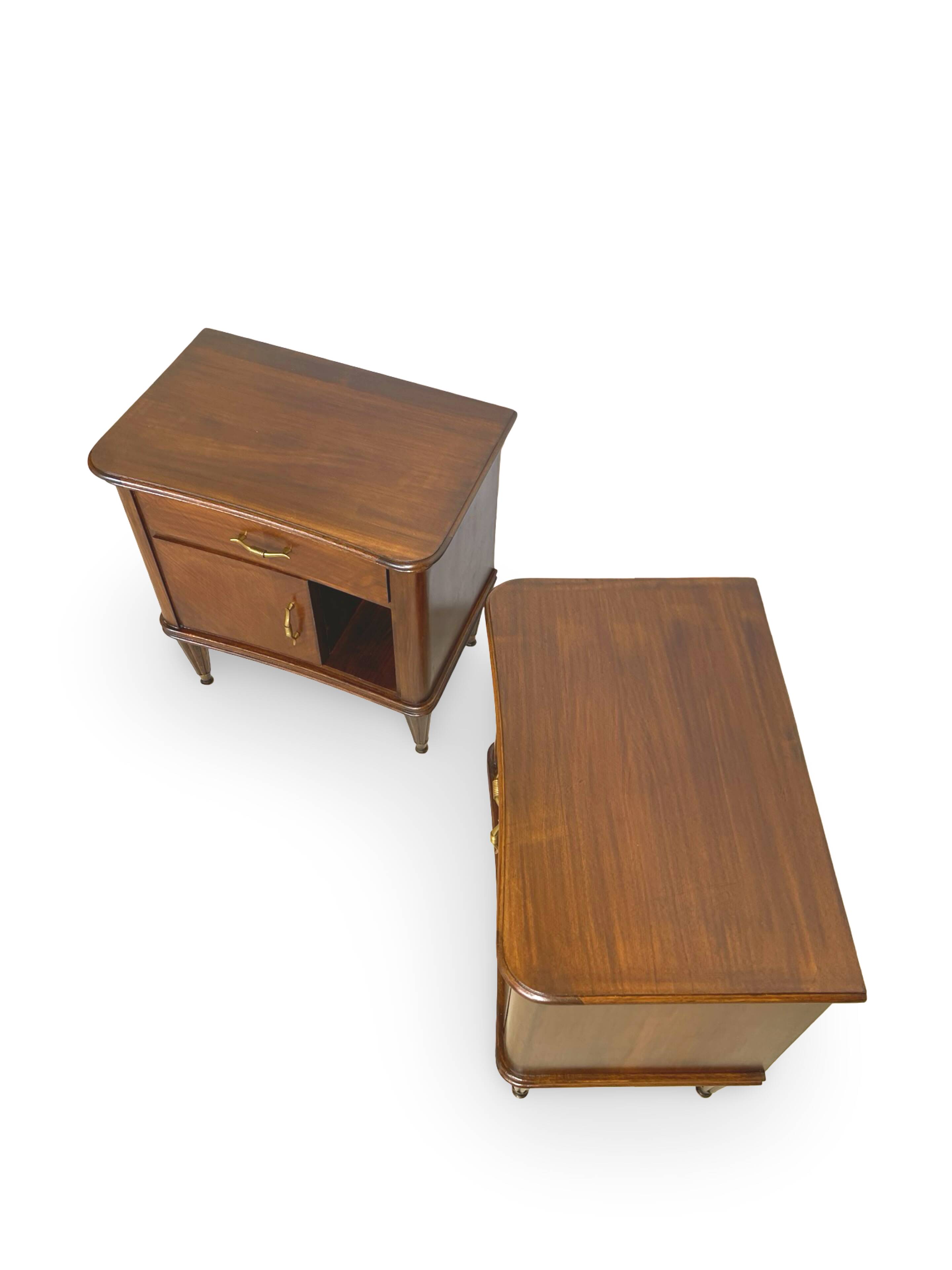 Pair of Italian bedside tables from the mid-20th century.