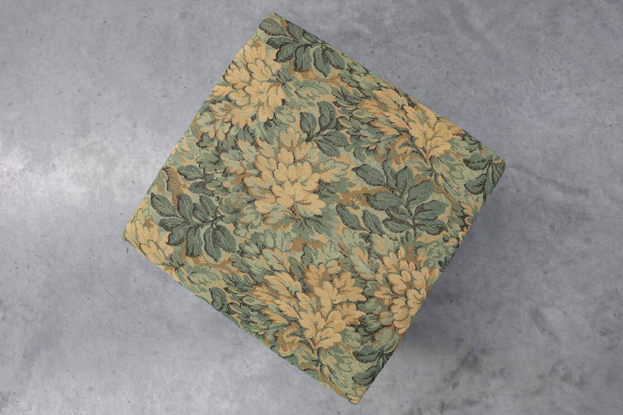 Louis XIII‑Style Walnut Stool with Floral Tapestry Seat, France, circa 1840