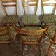 Lot of six vintage chairs feet compass