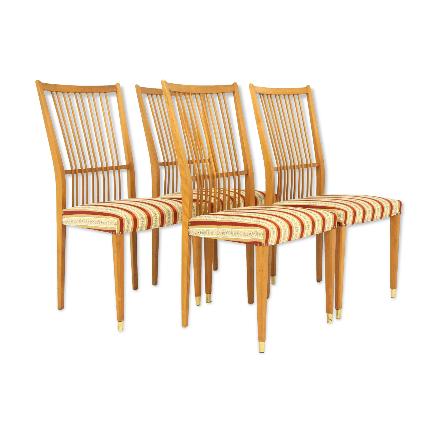 Set of 4 beech chairs, Sweden, 1960