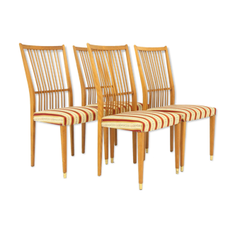 Set of 4 beech chairs, Sweden, 1960