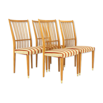 Set of 4 beech chairs, Sweden, 1960
