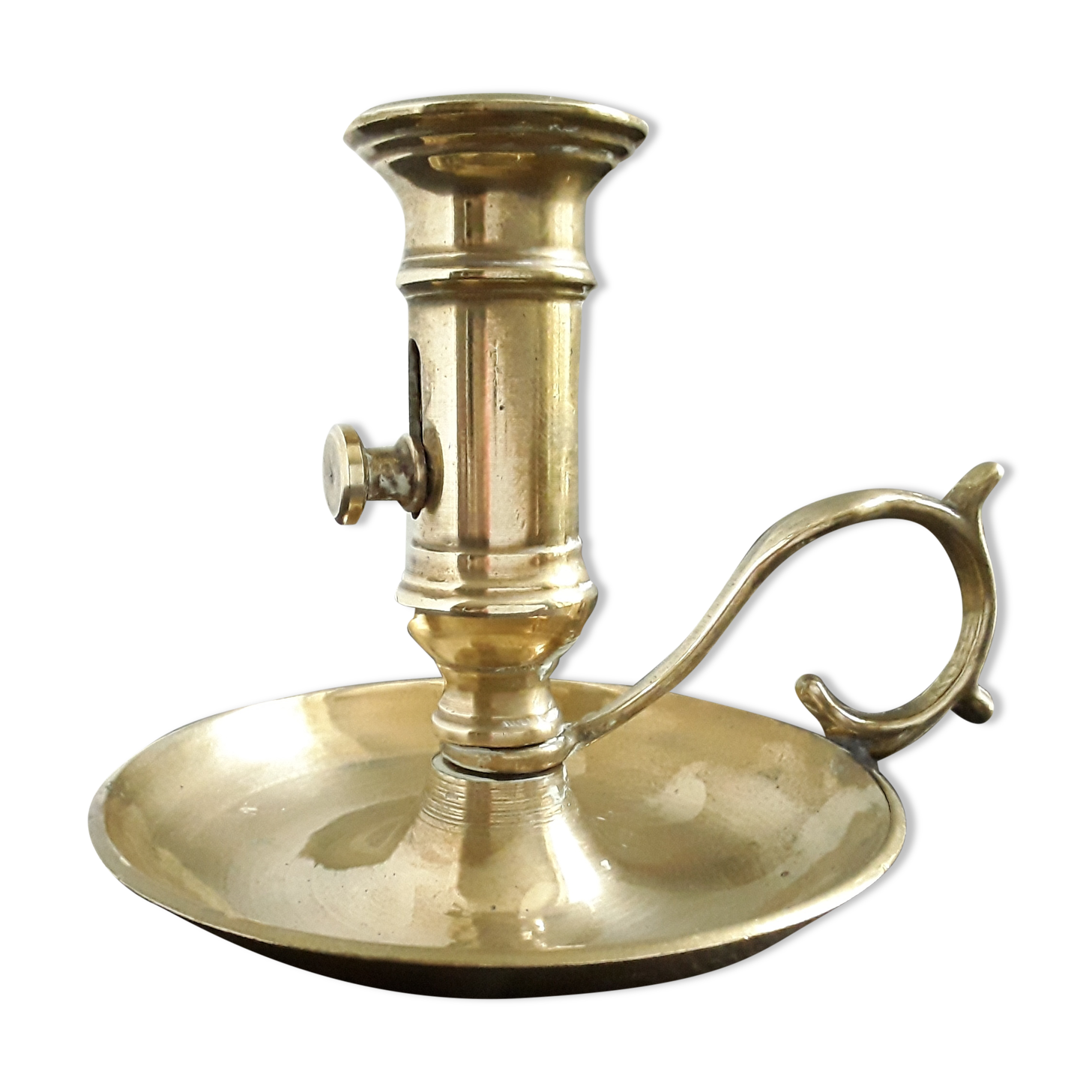 Candle holder with vintage brass handle