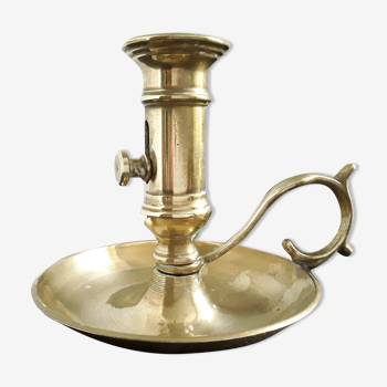 Candle holder with vintage brass handle