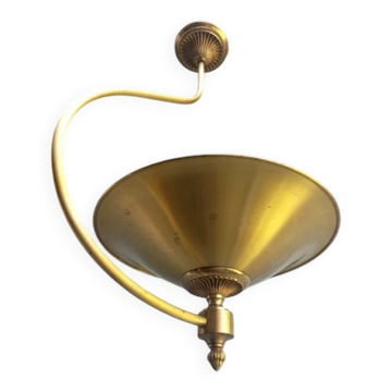 Rare et importante suspension en bronze et laiton xxe siècle - lucien gau