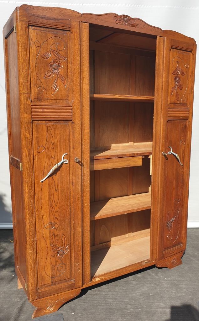 Art deco cabinet bookcase dark oak l135