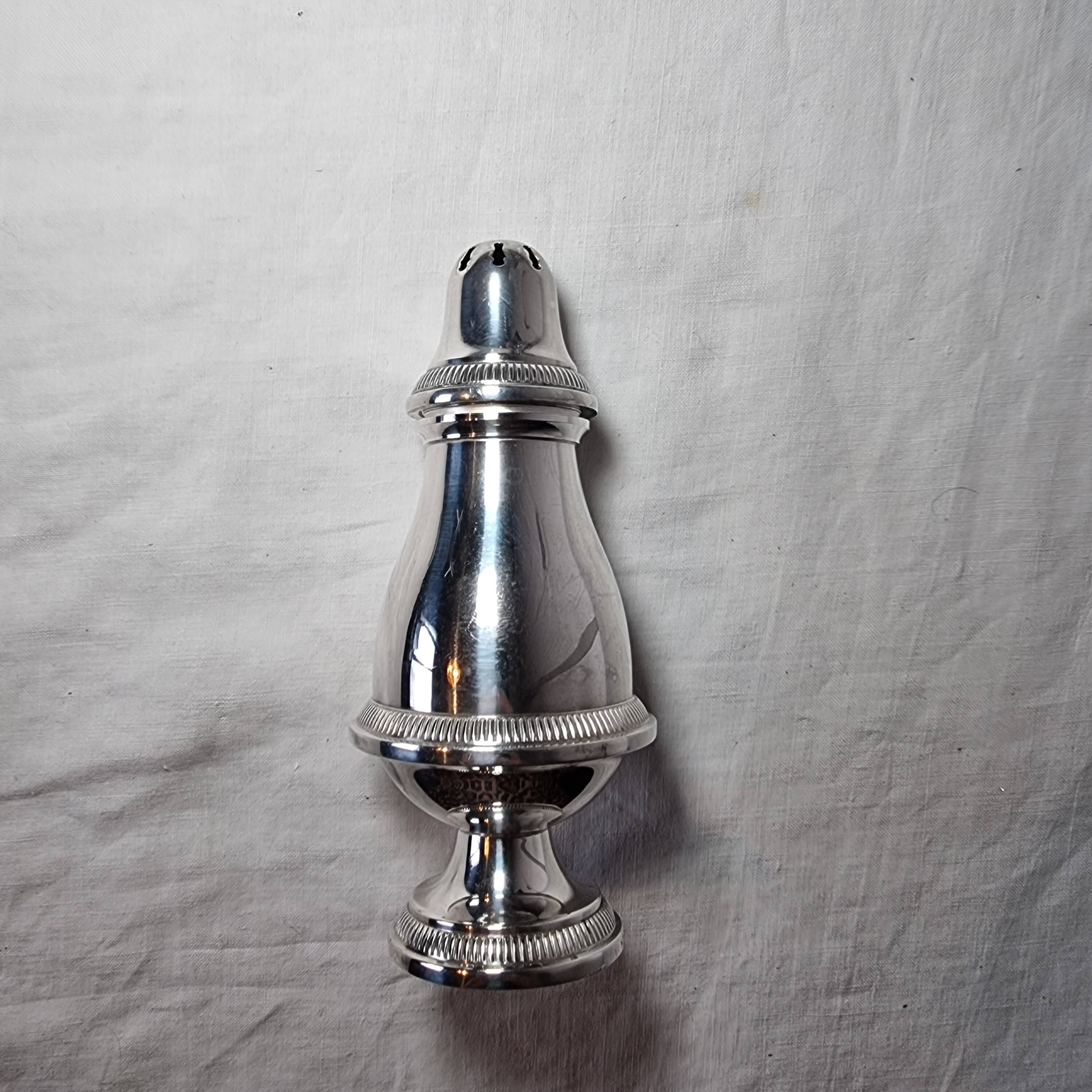 Antique 1960s English Style Silver Plated Metal Sugar Bowl