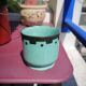 Celadon and black enamelled pot cover - 1960s
