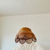 Vintage rattan and wicker pendant light