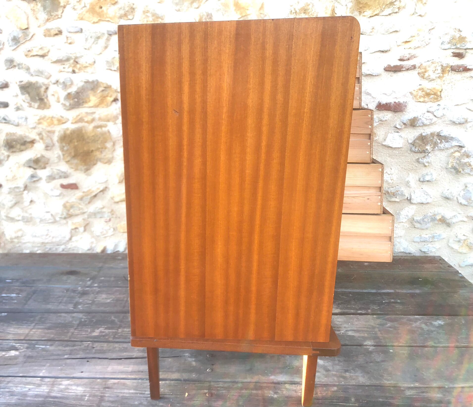 Scandinavian chest of drawers with 4 drawers and storage, circa 60's