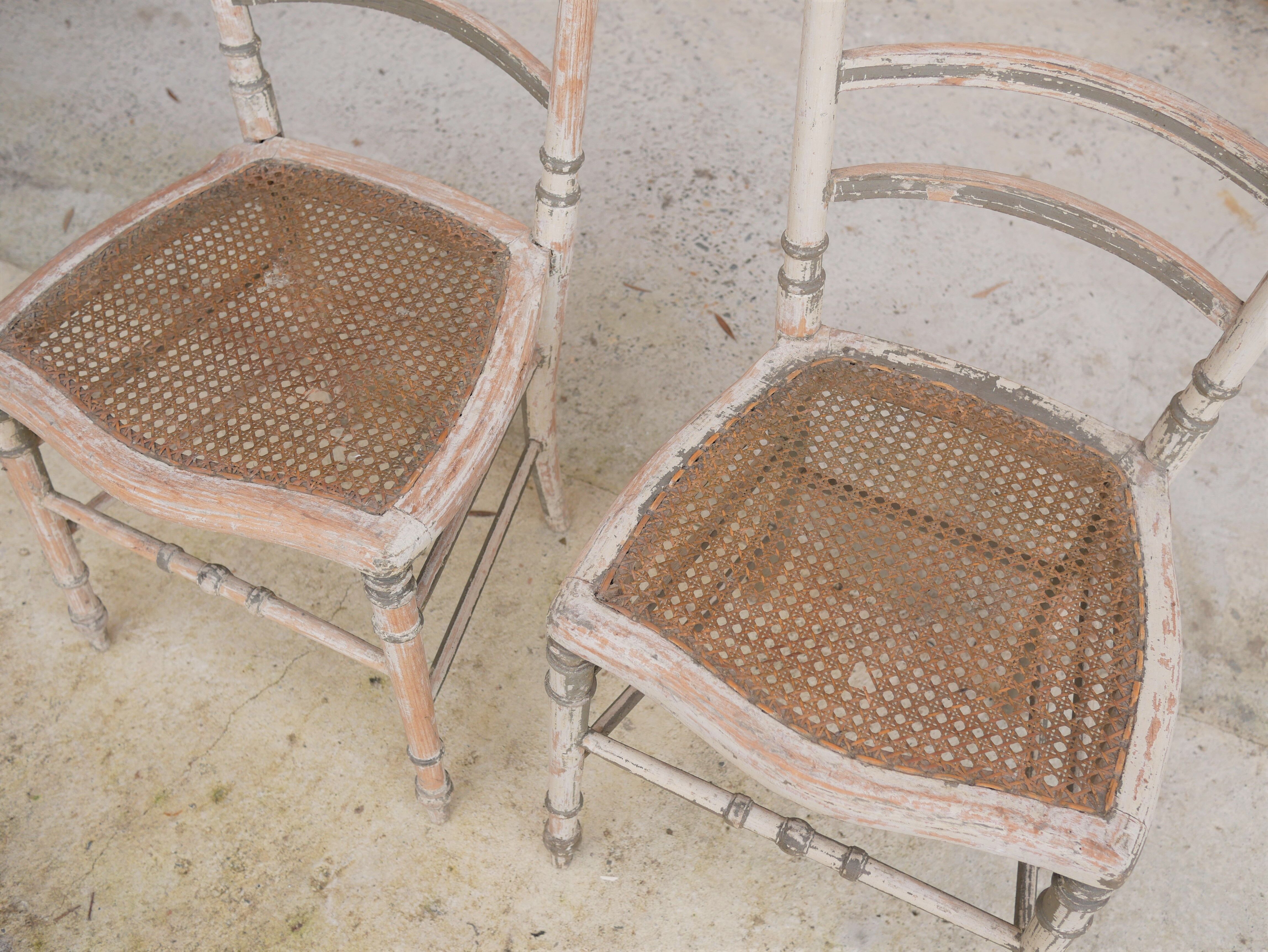 Napoleon III wooden and canning chair, 1920s