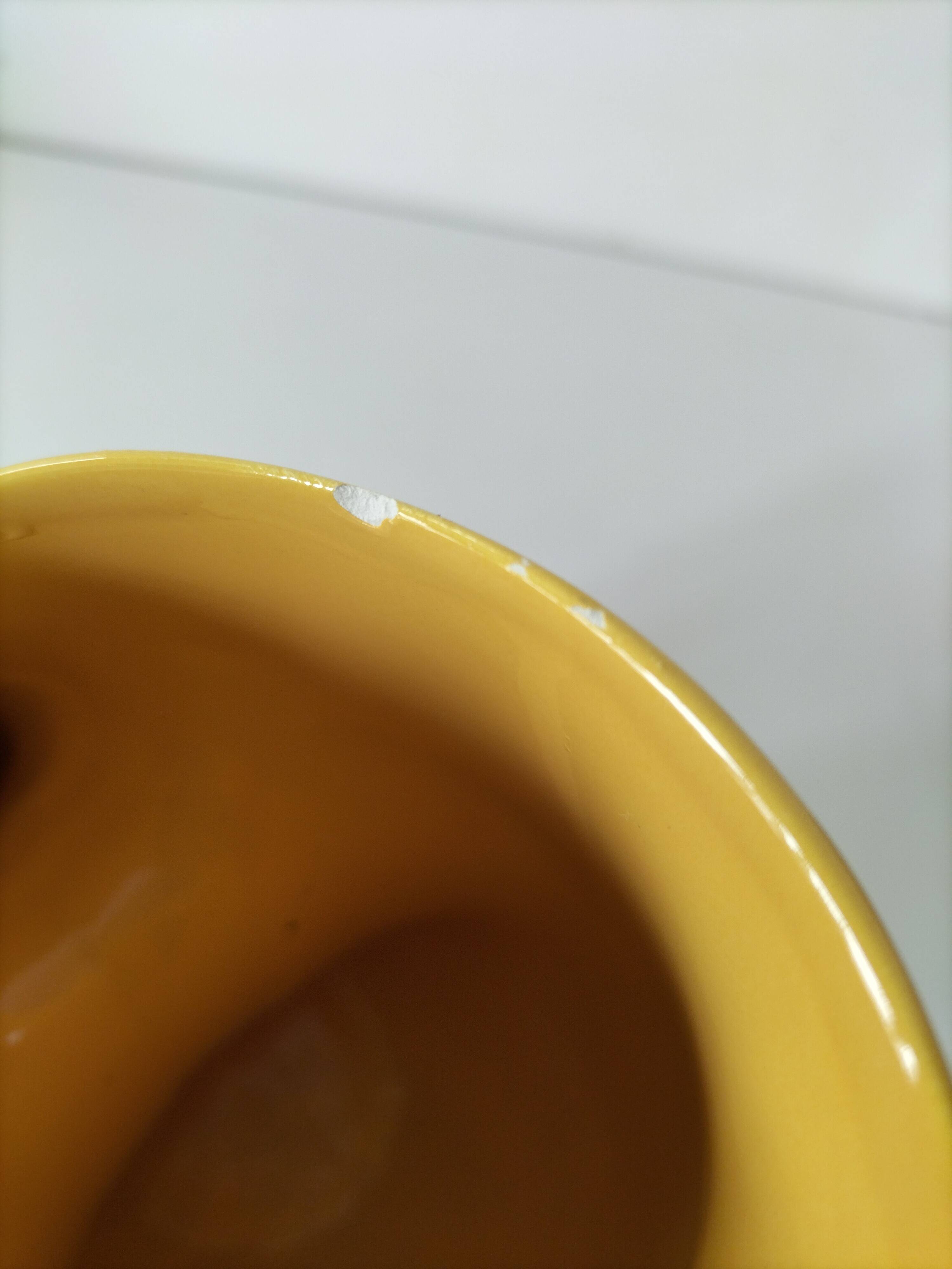 Vintage yellow sculptural pitcher 70s design