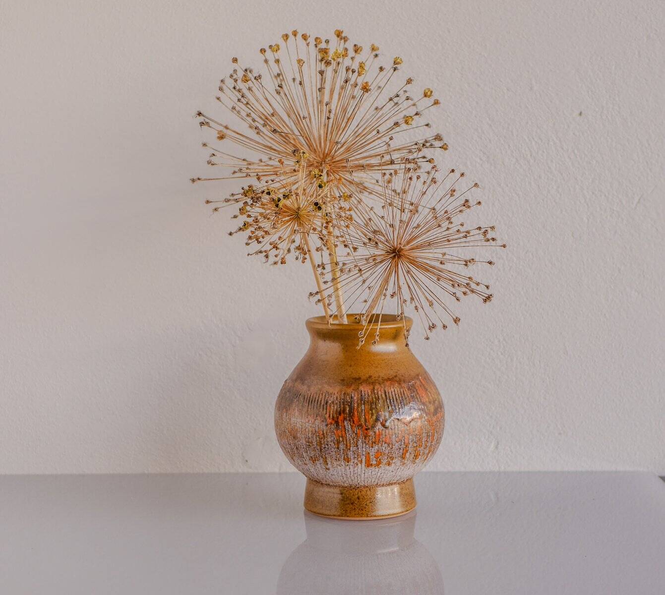 Mid-century Scandinavian modern art pottery vase in ceramic from Tilgmans, Sweden