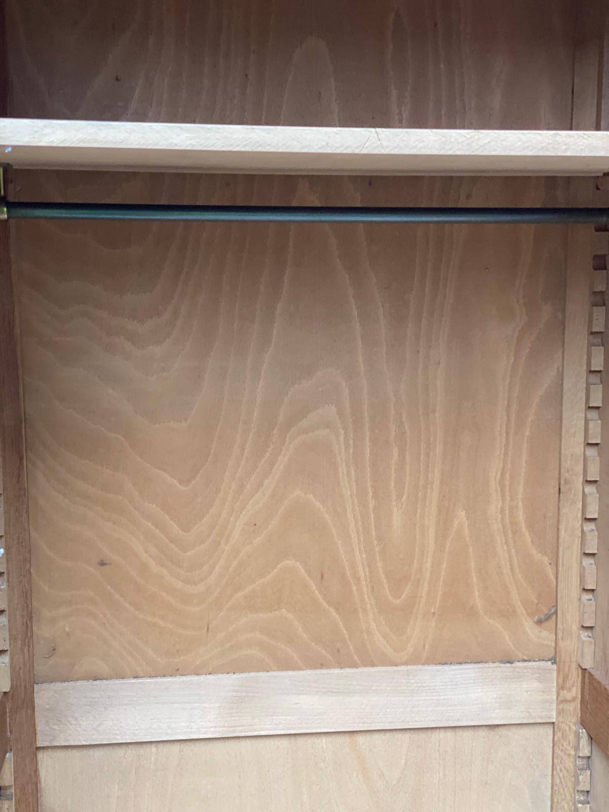 Louis XV solid oak boarding school wardrobe with rod