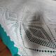 Large white crocheted bedspread