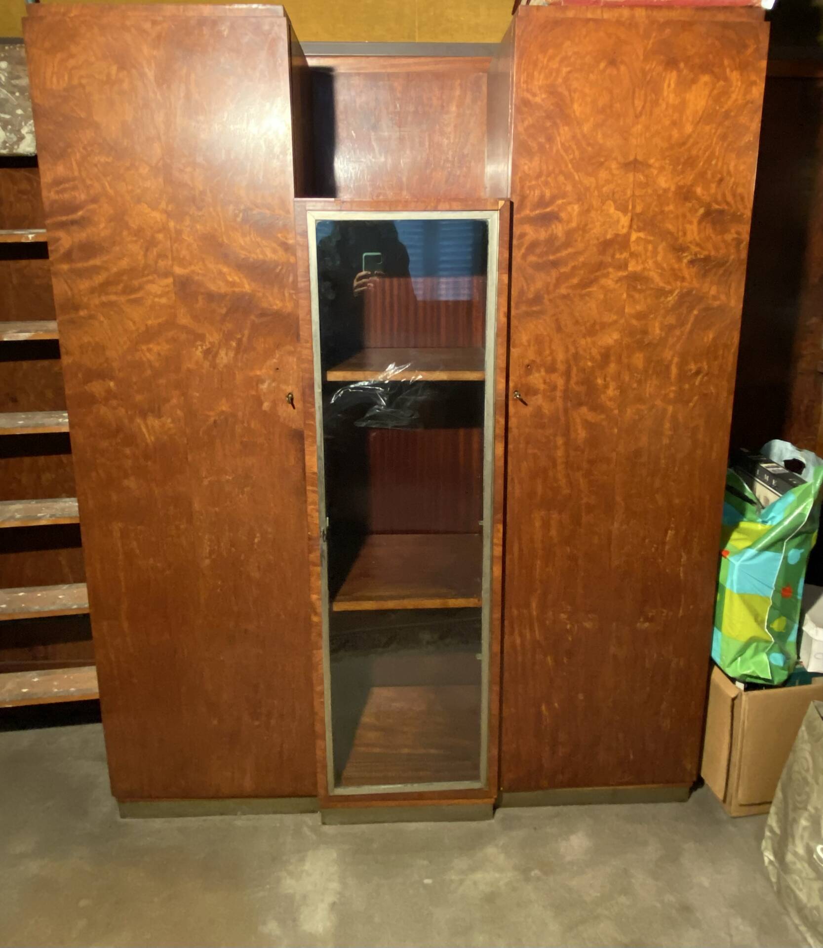 Antique wooden wardrobe, Art Deco style