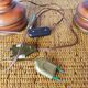 Pair of vintage turned wood lamps