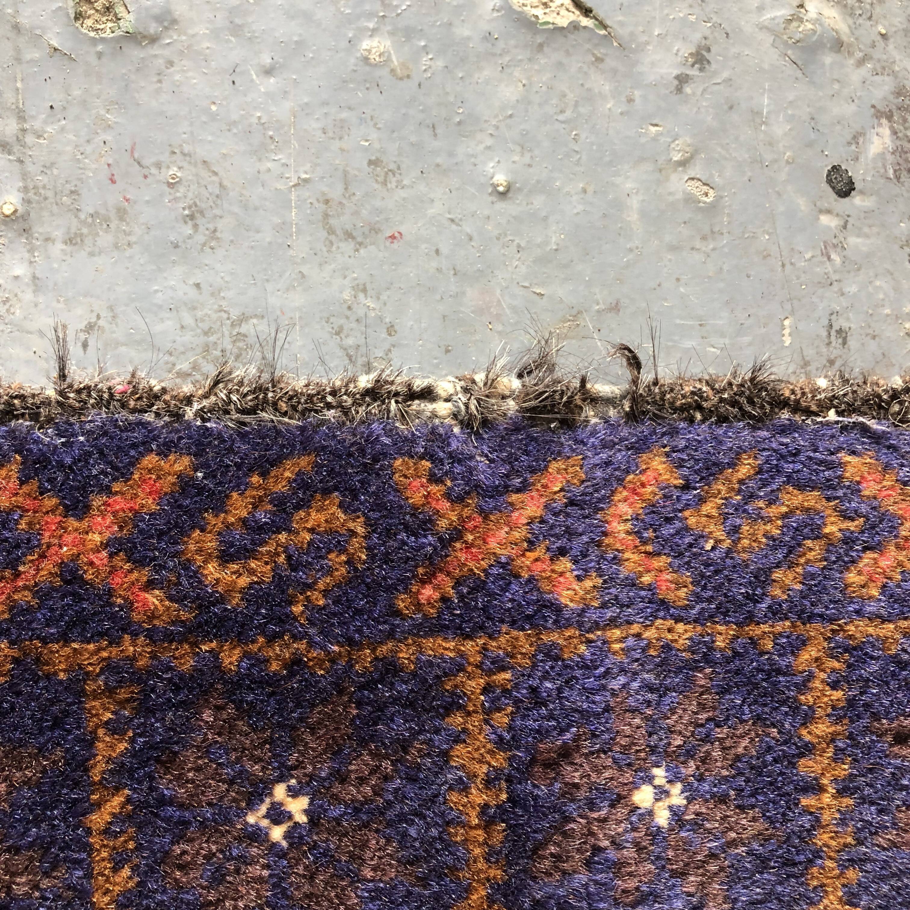 Old oriental carpet 111x195 - dominant blue