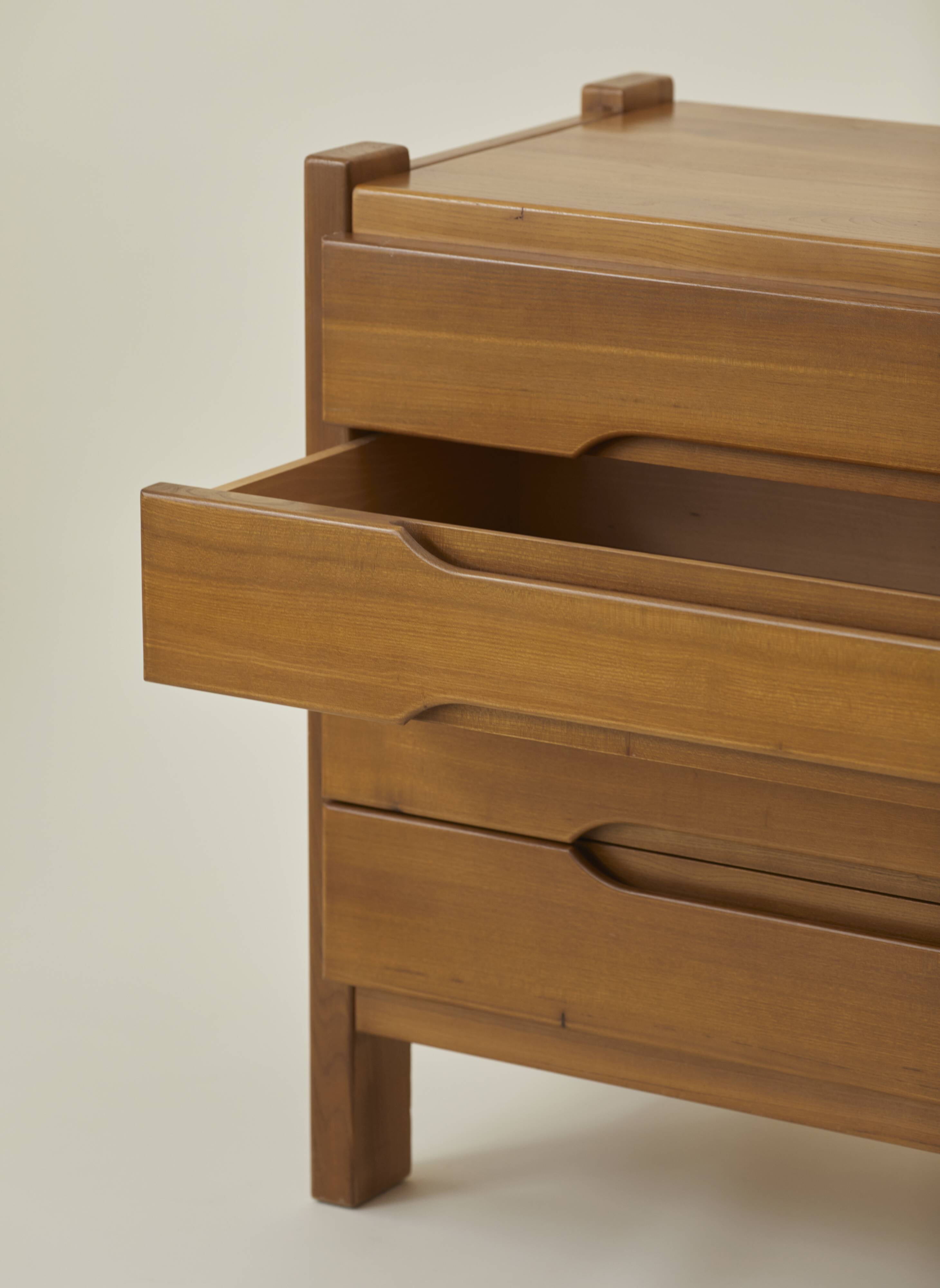 Maison Regain blond elm chest of drawers vintage circa 1970