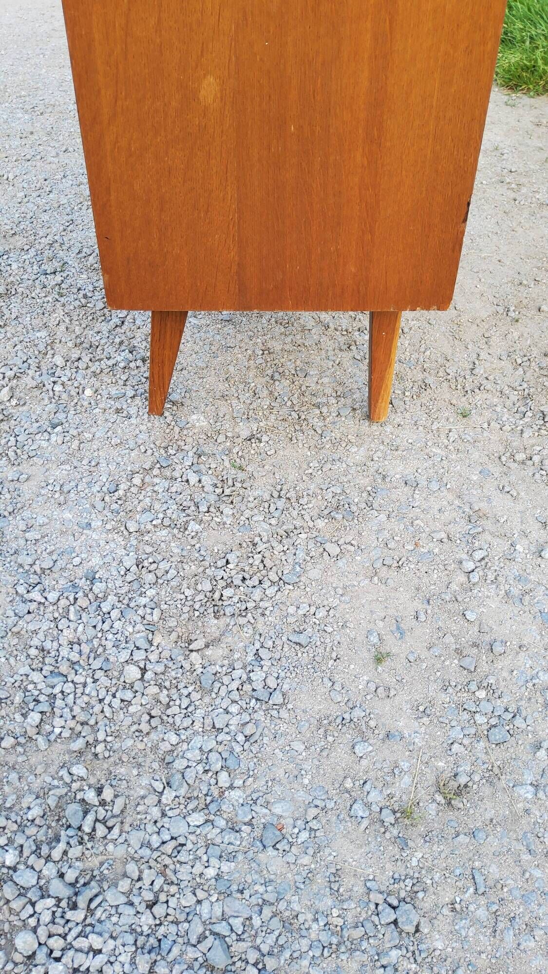 Library secretary of the 50s in blond oak compass feet