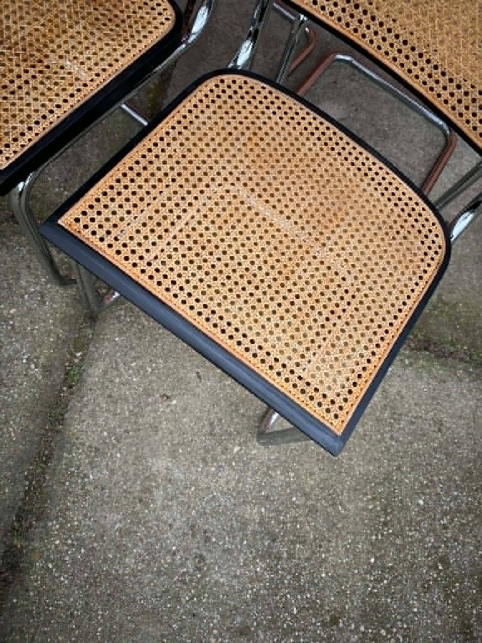 Cesca chair Marcel Breuer B32 modern Italian mid-century, set of 4 from the 70s.