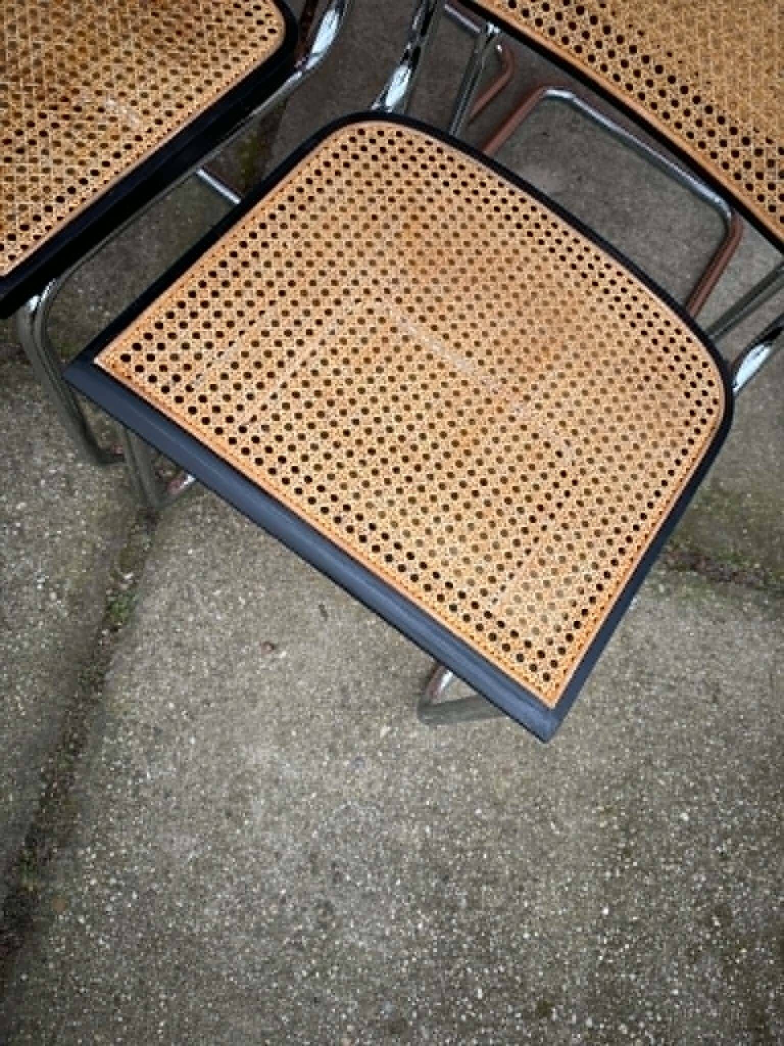 Cesca chair Marcel Breuer B32 modern Italian mid-century, set of 4 from the 70s.