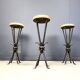 Vintage french wrought iron bar stools, 1960s - set of 3