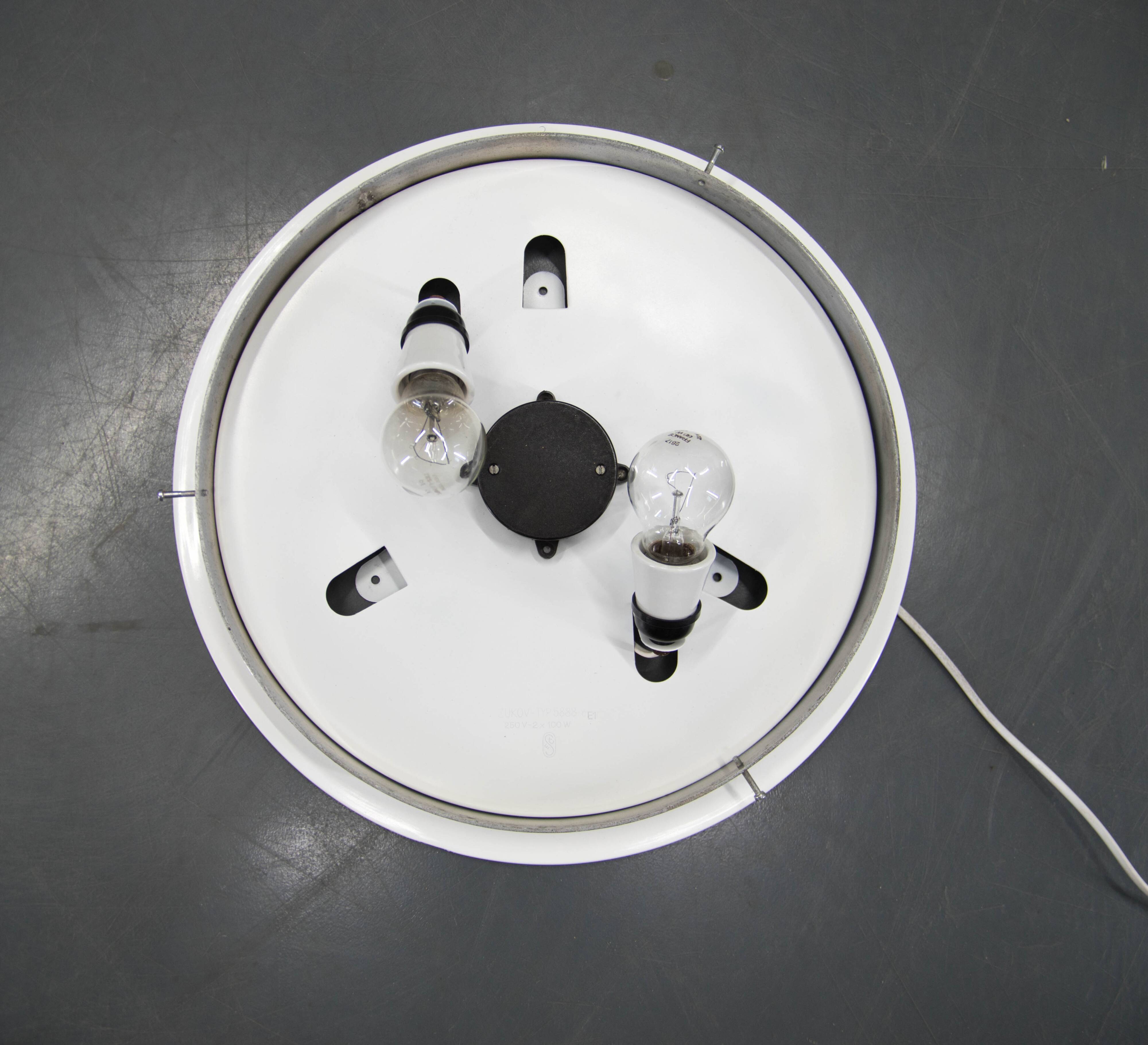 Big Bauhaus Chrome Flushmount or Wall Light, 1940s