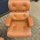 Vitra Eames Lounge Chair XL + Ottoman, Cognac leather & Santos Rosewood