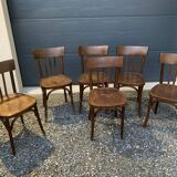 Suite de 6 chaises bistrot des années 60