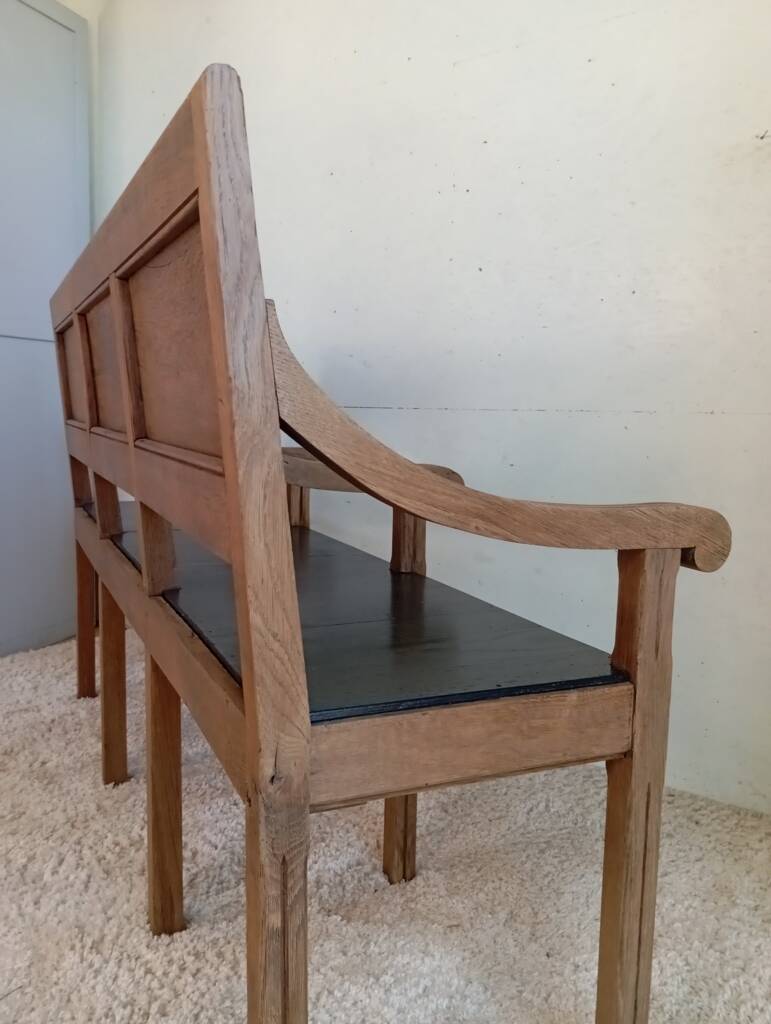 Early 20th-century solid oak bench