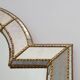 Large 20th Century Venetian trapezium Mosaic mirror with brass garlands