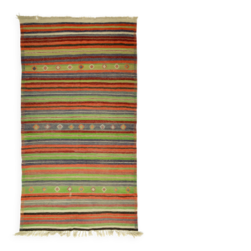 Vintage Striped Turkish Kilim Rug 175x296 cm Handwoven Wool