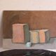 Geometric still life, brown tones and vintage pastels