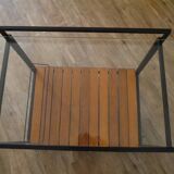 Modernist sideboard in metal, wood, and glass 1960