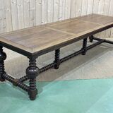 Oak monastery table with turned legs from the 1930s