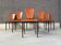 Ensemble de 6 chaises de salle à manger en cuir post-moderne, années 1970.