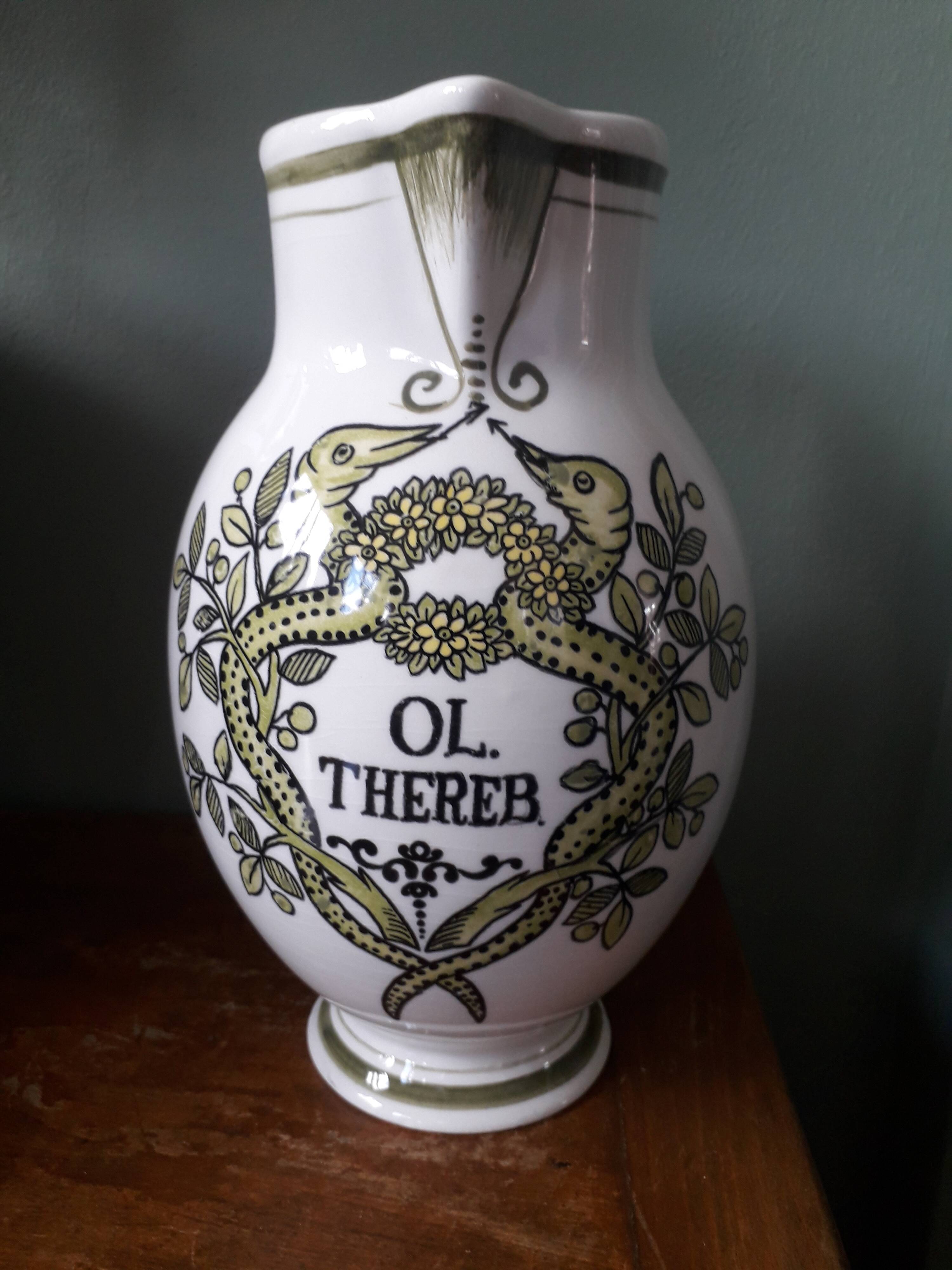 Vintage vase with herbalist pot decor