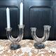 Pair of art deco crystal chandeliers